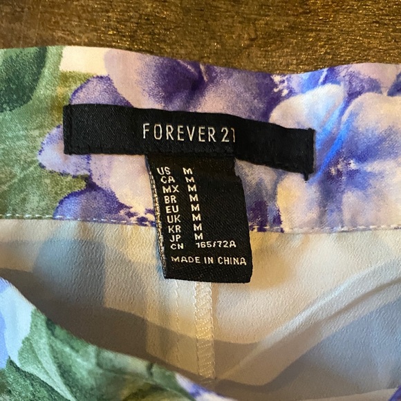 Forever 21 Floral Midi Skirt in Blue and Green - Picture 2 of 6